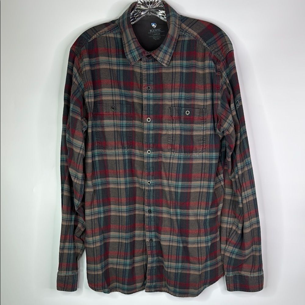 Kuhl Plaid Button Up Long Sleeve Shirt Size Large